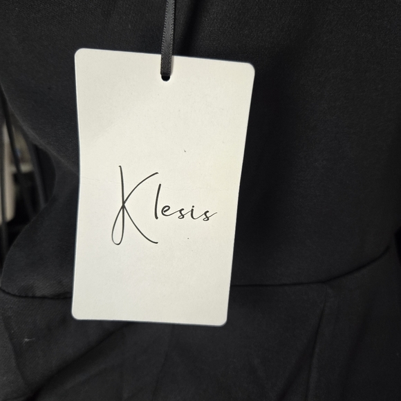 KLESIS BLACK ONE SHOULDER FEATHER MINI DRESS - Picture 10 of 14